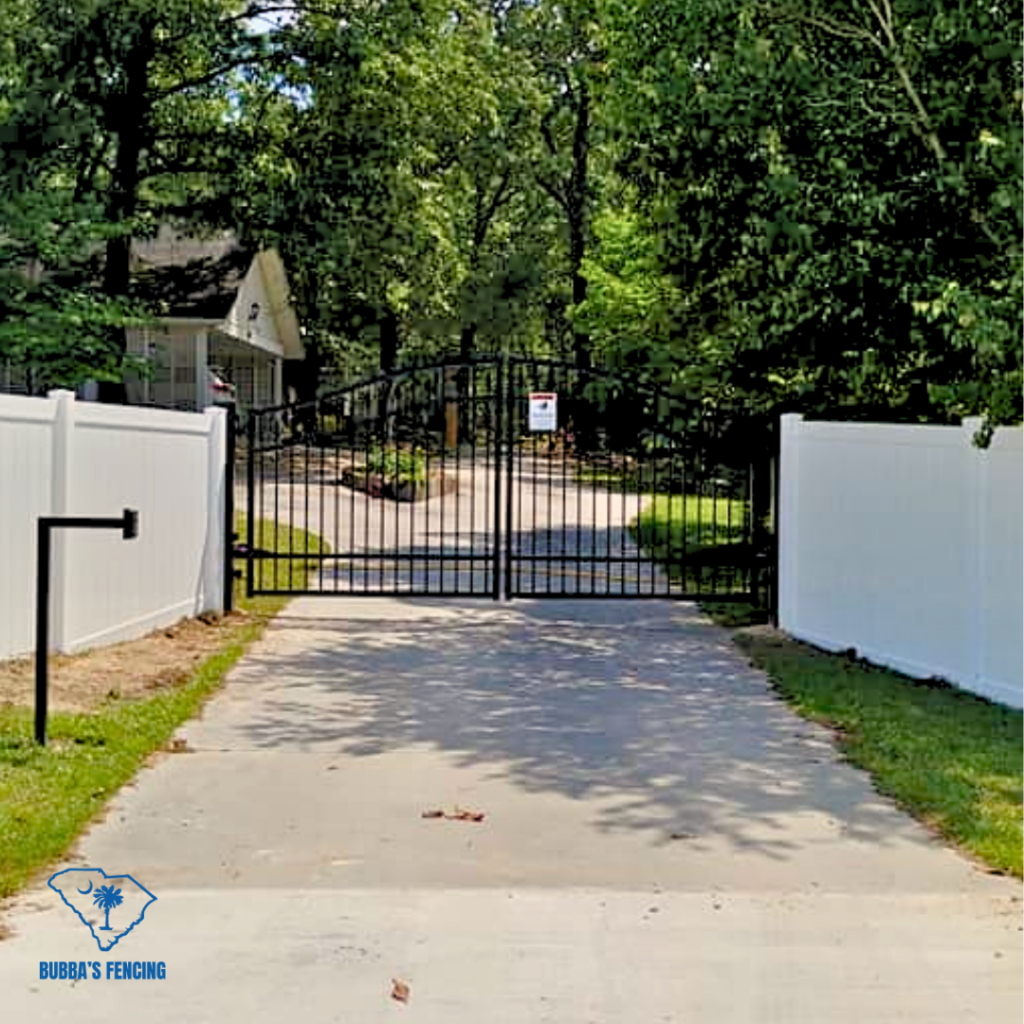 A beautiful Code-locked gate done by Bubba's Fencing